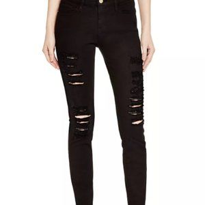 Frame Denim Le Skinny de Jeanne Ripped Jeans Black